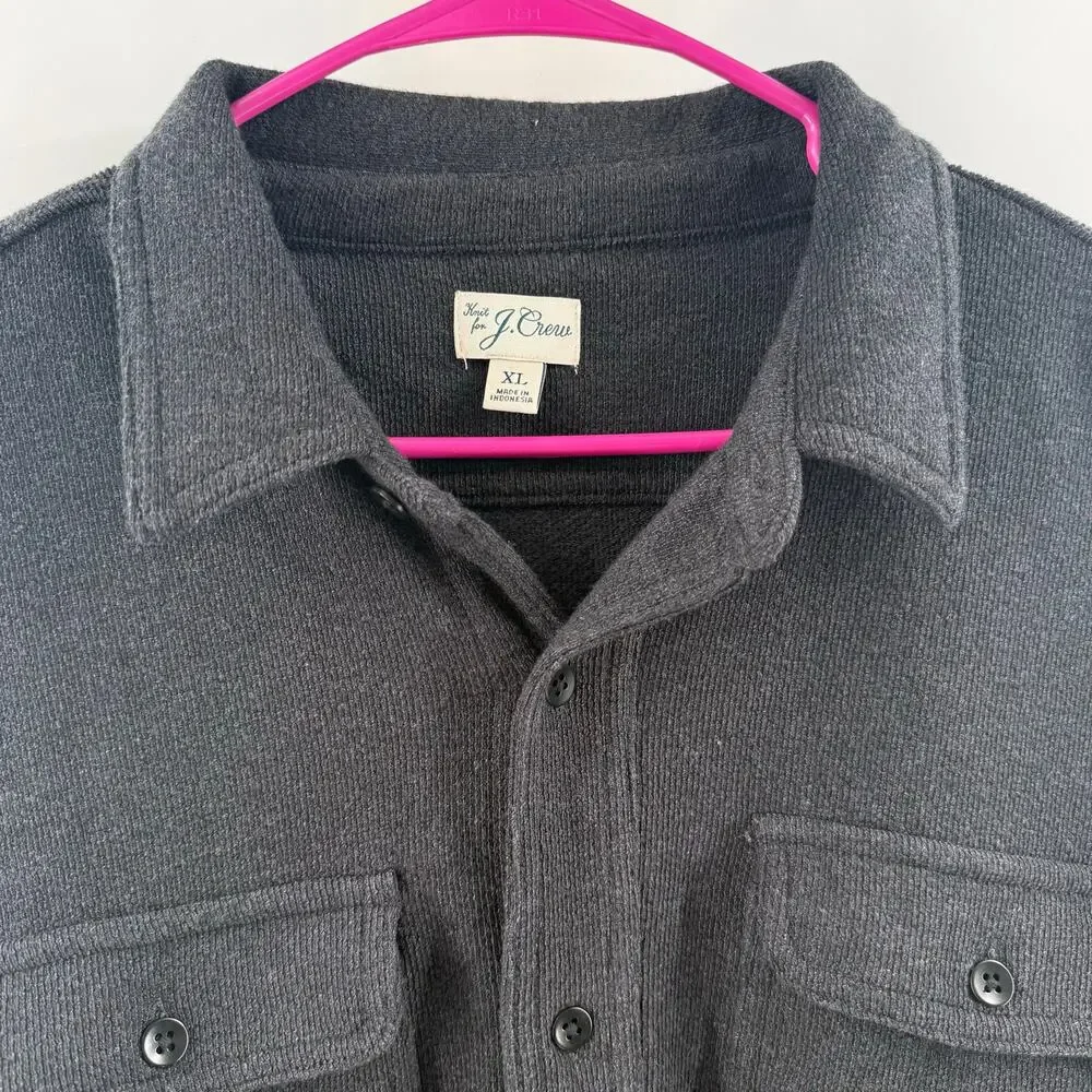 J.Crew Shacket Sweater Shirt Men’s XL Long-sleeve textured button cotton blend